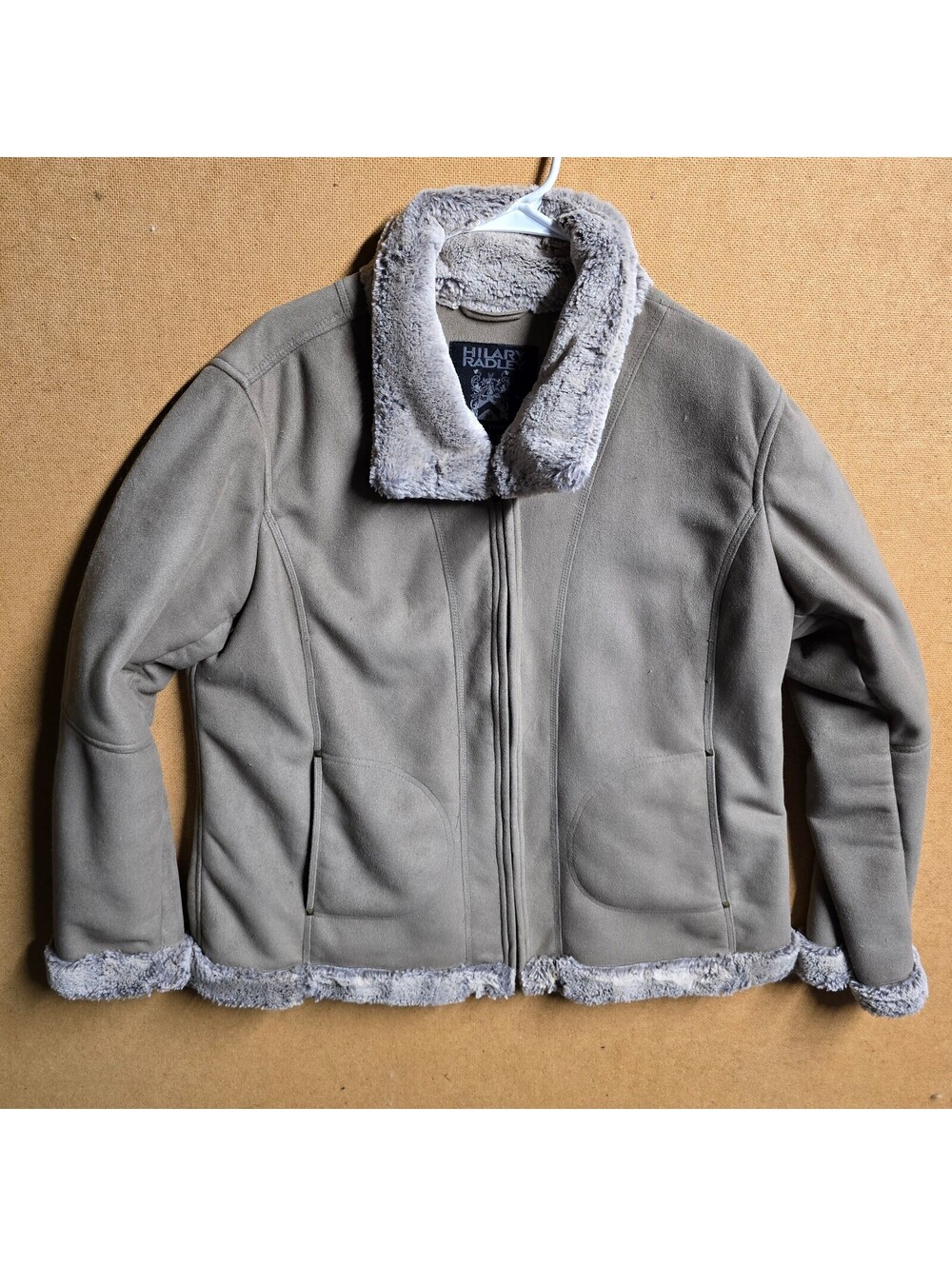 Hilary Radley New York Faux Fur Brown/Tan Jacket Women's Size XL